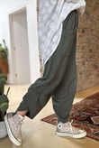 Made in Italy Lagenlook Shelby Cocoon Pant Deep Khaki